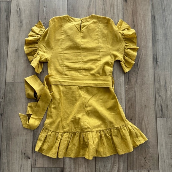 Storets Yellow Dress with Ruffle Sleeves - Picture 2 of 6